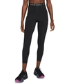 Nike Women's  Pro High-waisted 7/8 Leggings With Pockets In Black/particle Grey