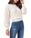 1.state Variegated Cables Crewneck Sweater In Antique White