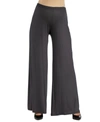 24seven Comfort Apparel Womens Comfortable Solid Color Maternity Palazzo Pants In Charcoal