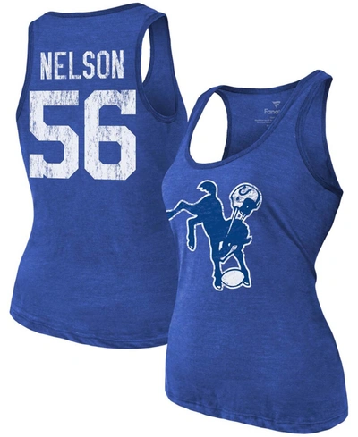 Fanatics Women's Quenton Nelson Heathered Royal Indianapolis Colts Name Number Tri-blend Tank Top In Heathered Blue