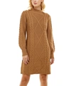 ADRIENNE VITTADINI WOMEN'S LONG SLEEVE CABLE SWEATER DRESS