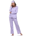 White Mark Women's Pajama Set, 3-piece In Purple