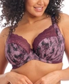 Elomi Women's Full Figure Lucie Stretch Lace Underwire Plunge Bra El4490 In Mambo