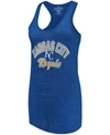 SOFT AS A GRAPE WOMEN'S ROYAL KANSAS CITY ROYALS MULTICOUNT RACERBACK TANK TOP