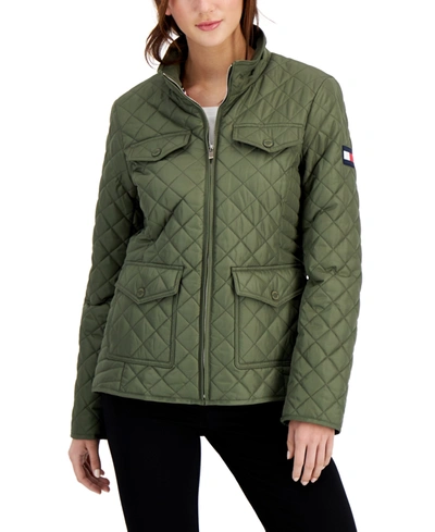 Tommy Hilfiger Quilted Zip-up Jacket In Thyme