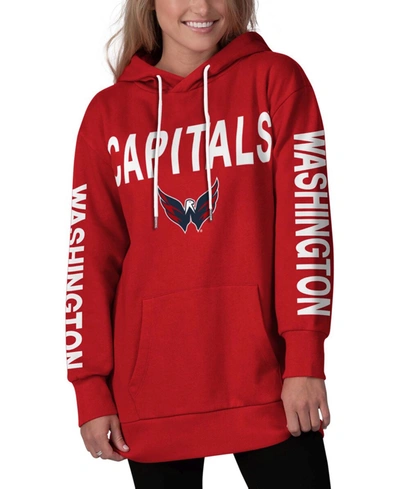 G-iii 4her By Carl Banks Women's Red Washington Capitals Extra Inning Pullover Hoodie