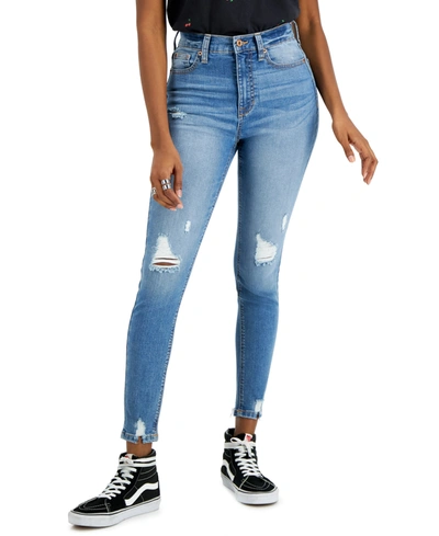Celebrity Pink Juniors' High Rise Distressed Skinny Ankle Jeans In Time Travel