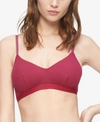 Calvin Klein Women's Pure Ribbed Light Lined Bralette Qf6439 In Rebellious