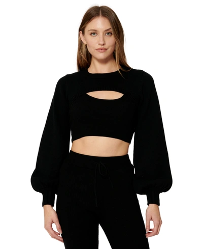 BAR III SOFIA RICHIE CROPPED CUTOUT SHRUG SWEATER, CREATED FOR MACY'S 