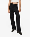 Mango Tailored Straight Leg Pants In Black In Black