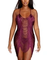 Dreamgirl Draped Fringe Chemise In Mulberry In Purple