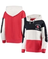 Soft As A Grape Women's Navy And Red Cleveland Indians Rugby Pullover Hoodie In Navy/red