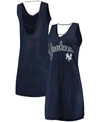 G-III 4HER BY CARL BANKS WOMEN'S HEATHER NAVY NEW YORK YANKEES SWIM COVER-UP DRESS