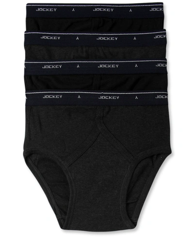 Jockey Men's Classic Collection Full-rise Briefs 4-pack Underwear In Black