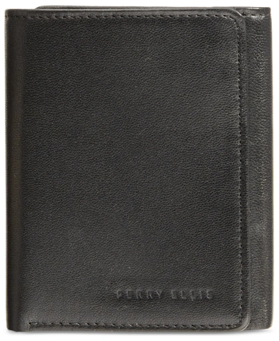 Perry Ellis Portfolio Men's Leather Gramercy Slim Trifold Wallet