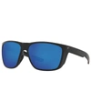 Costa Del Mar Ferg Polarized Blue Mirror 580p Square Sunglasses Frg 11 Obmp In Matte Black/blue Mirror G