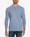 Weatherproof Vintage Waffle Henley Shirt In Medium Blue Heather