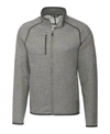 Cutter & Buck Mainsail Sweater-knit Mens Big And Tall Full Zip Jacket In Gray