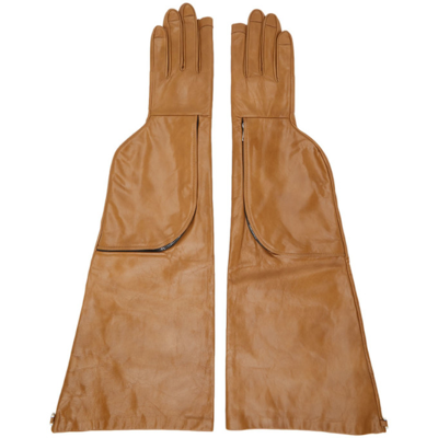 Rick Owens Tan Jumbo Cargo Gloves In 24 Honey