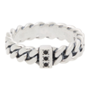 TOM WOOD SILVER SLIM SPINEL CHAIN RING