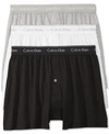 Calvin Klein Men's 3-pack Cotton Classics Knit Boxers Underwear In Black/white/grey