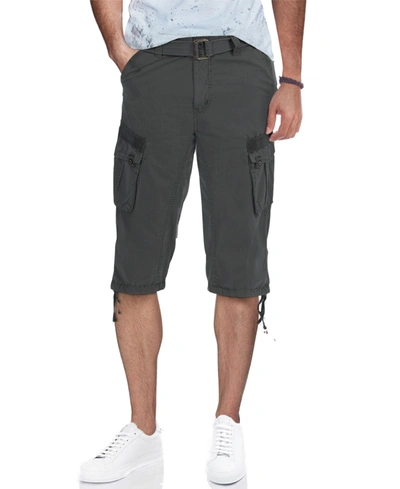 X-ray Men's Belted Capri Cargo Shorts In Gray