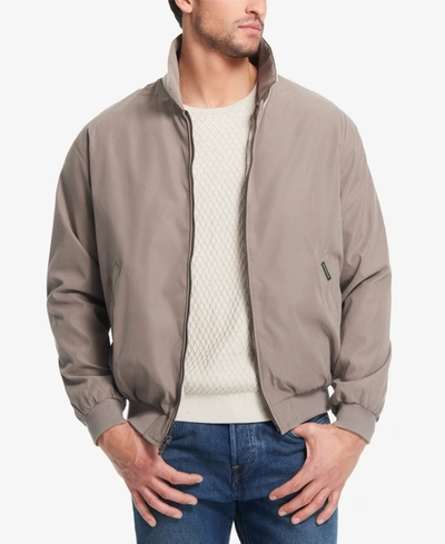 Weatherproof Microfiber Bomber Jacket In Willow