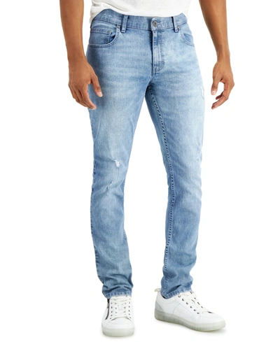 Inc International Concepts Men's Light Wash Skinny Ripped Jeans, Created For Macy's