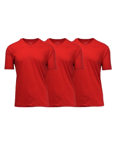 Galaxy By Harvic Men's Short Sleeve V-neck T-shirt, Pack Of 3 In Red X