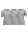 Galaxy By Harvic Men's Short Sleeve V-neck T-shirt, Pack Of 3 In Heather Gray X