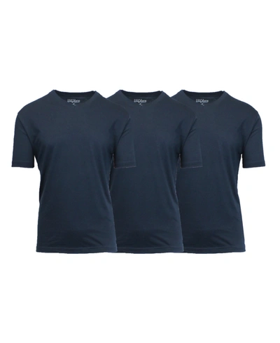 Galaxy By Harvic Men's Short Sleeve V-neck T-shirt, Pack Of 3 In Navy X