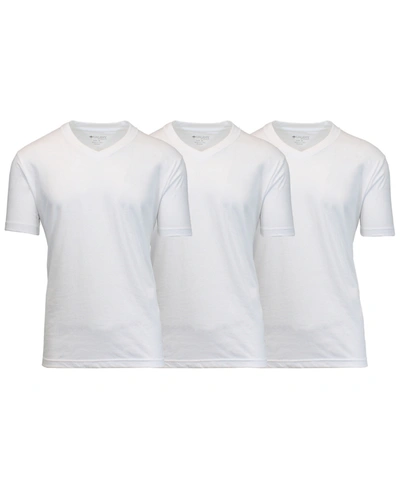 Galaxy By Harvic Men's Short Sleeve V-neck T-shirt, Pack Of 3 In White X