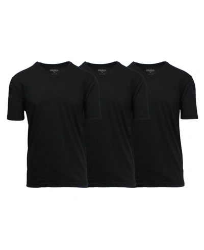 Galaxy By Harvic Men's Short Sleeve V-neck T-shirt, Pack Of 3 In Black X