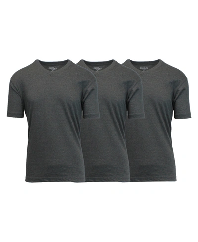 Galaxy By Harvic Men's Short Sleeve V-neck T-shirt, Pack Of 3 In Charcoal X