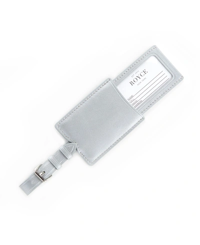 Royce New York Retractable Luggage Tag In Silver-tone