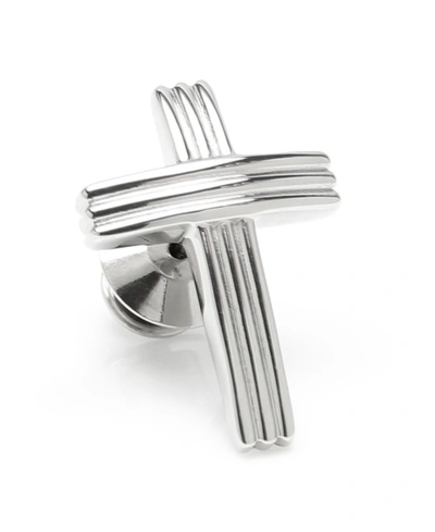 Ox & Bull Trading Co. Ox Bull & Trading Co Cross Lapel Pin In Silver