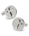 Ox & Bull Trading Co. Ox Bull & Trading Co Cross Round Cufflinks In Silver