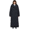 Maison Margiela Quilted Colour-block Coat In Blau