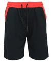 Galaxy By Harvic Men's French Terry Jogger Sweat Lounge Shorts In Black/red