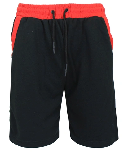 Galaxy By Harvic Men's French Terry Jogger Sweat Lounge Shorts In Black,red