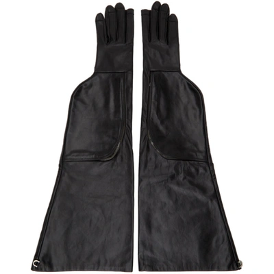 Rick Owens Black Jumbo Cargo Gloves In 09 Black