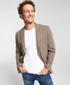 Calvin Klein Men's Slim-fit Wool Textured Sport Coat In Brown