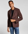 Calvin Klein Neat Slim Fit Two Button Notch Collar Wool Blend Sportcoat In Rust