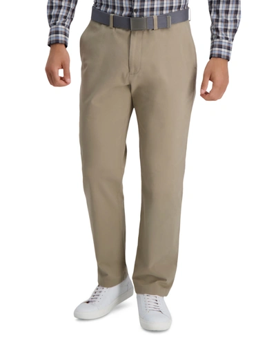 Haggar Men's Straight Fit Soft Chino Premium Dress Pant In Medium Khaki