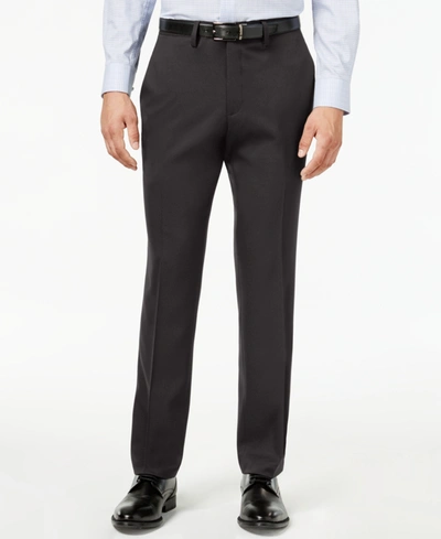 Kenneth Cole Reaction Men's Slim-fit Stretch Gabardine Dress Pants In Charcoal