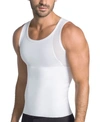 Leo Men's Stretch Moderate Compression Shaper Tank Top In White