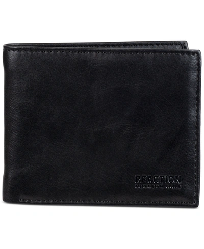 Kenneth Cole Reaction Men's Technicole Stretch Slimfold Wallet In Black