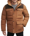 Levi's Men's Quilted Four Pocket Parka Hoody Jacket In Worker Brown