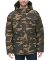 Levi's Men's Quilted Four Pocket Parka Hoody Jacket In Camouflage