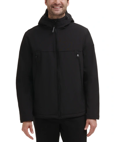 Calvin Klein Men's Sherpa Lined Infinite Stretch Soft Shell Jacket In Black